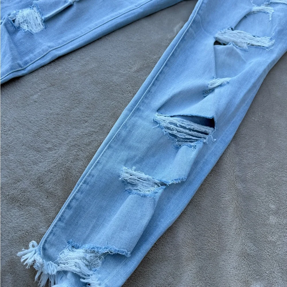 Ny&Co Soho Boyfriend Distressed Light Blue Women's Jeans size 10 - Picture 2 of 7